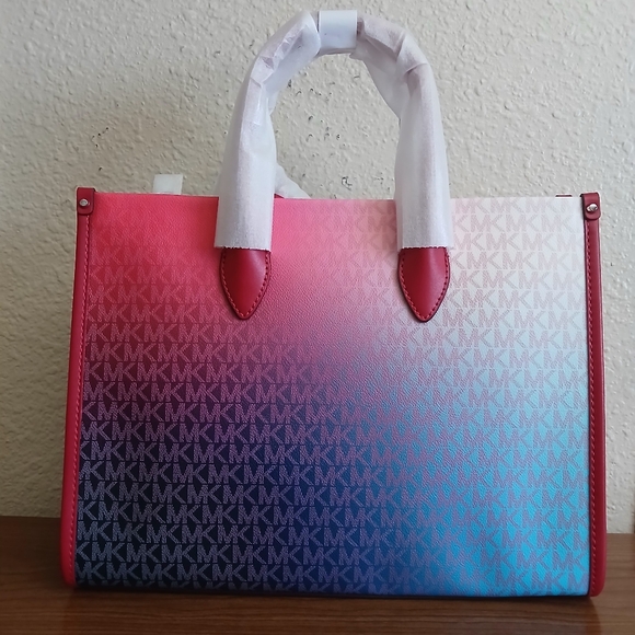 Nwt Michael kors Mirella Medium Ombré Signature Logo Tote Bag - Picture 4 of 8